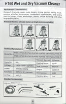 Airstrong 60L 2000W Dual Italy Motor Stainless Steel Wet & Dry Vacuum Cleaner | Model : VC-HT60-2 Wet & Dry Vacuum Cleaner AIRSTRONG 