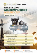 Airstrong 7.5hp ,230L , 415V Air Compressor Model : A-H75A Air Compressor Airstrong 