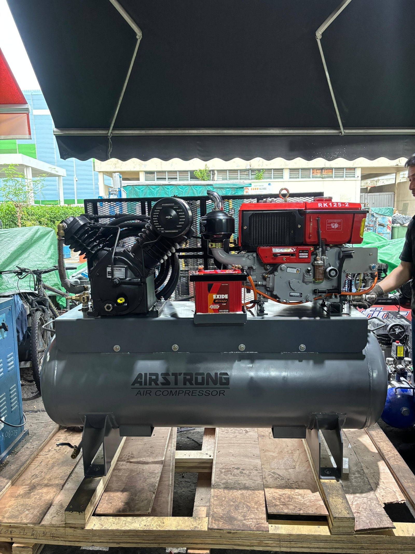 Airstrong Diesel Engine Compressor 10HP 303L 28CFM 12 Bar C/W RK125 En