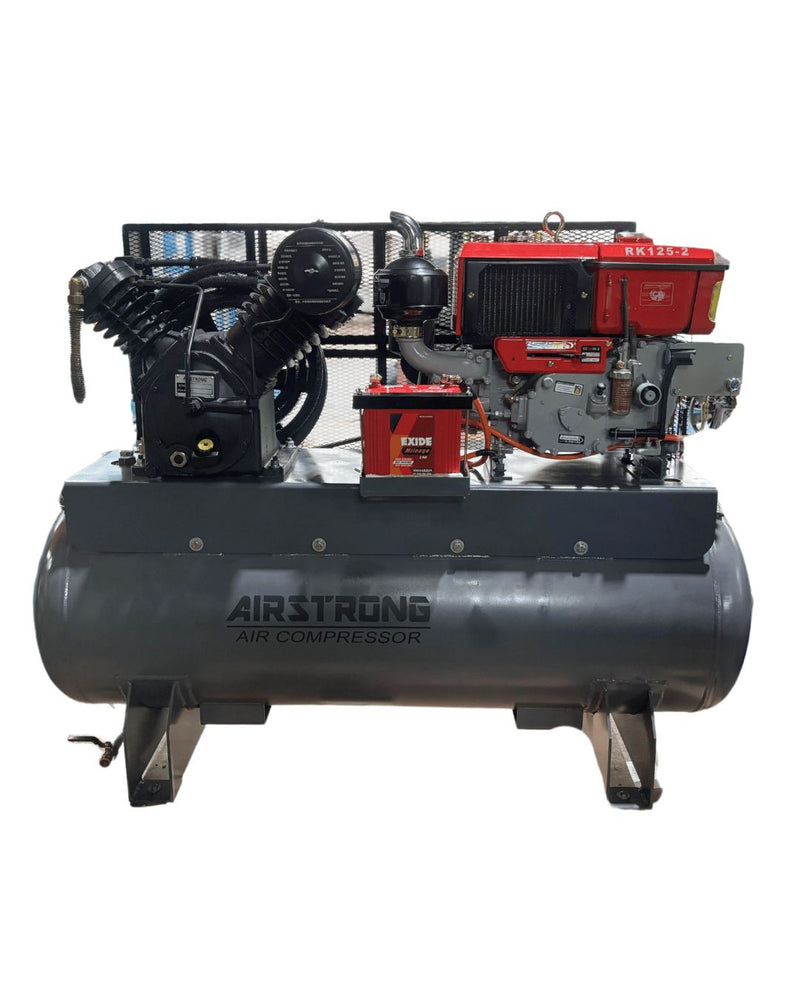 Airstrong Diesel Engine Compressor 10HP 303L 28CFM 12 Bar C/W RK125 Engine | Model : DH100-RK125 Compressor Airstrong 