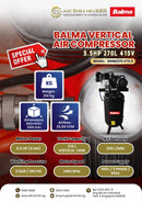 Balma 5.5Hp 270L 415V Vertical Air Compressor | Model : B59B/270 VT5.5 Air Compressor Balma 