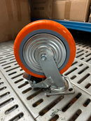 Best Run/OTS Orange PU Castor Wheel 4" 5" 6" 8" | Model : C-OR Castor Wheel OTS 8" Brake 