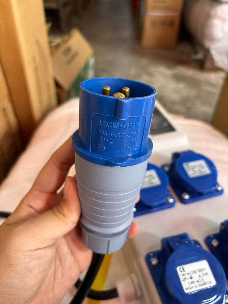 CEE ELCB 3X16A 4Way Extension Distribution Box with 1m Wire | Model: CEE-ELCB-RYM4-316 Power Distribution Box Aik Chin Hin 