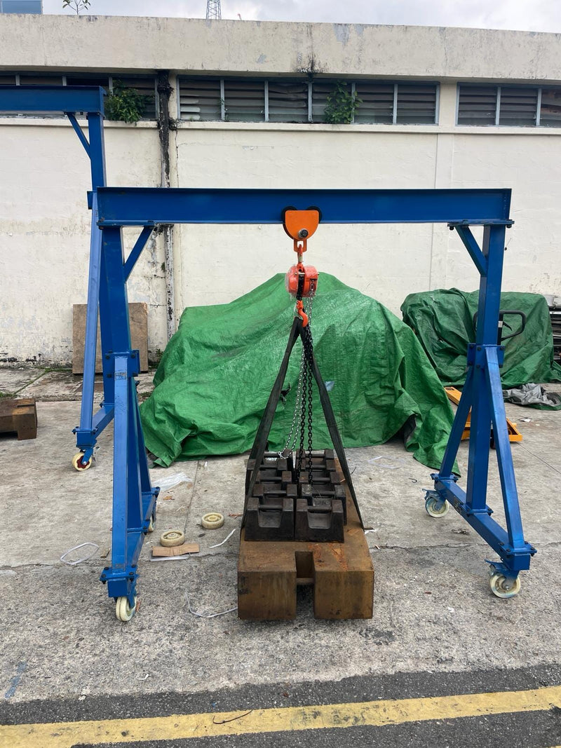 Mobile Lifting Gantry A Frame Crane with Manual Chain Block Trolley