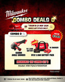 Milwaukee M18 100mm variable speed angle grinder with paddle switch, 5.0Ah battery, and charger in a combo set.
