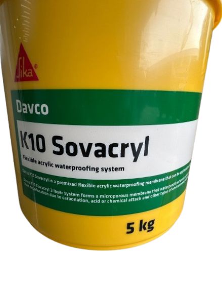 Davco 5kg K10 Sovacryl | Color : White & Grey | Model : DAVCO-K10 Waterproof Solutions DAVCO-SIKA 