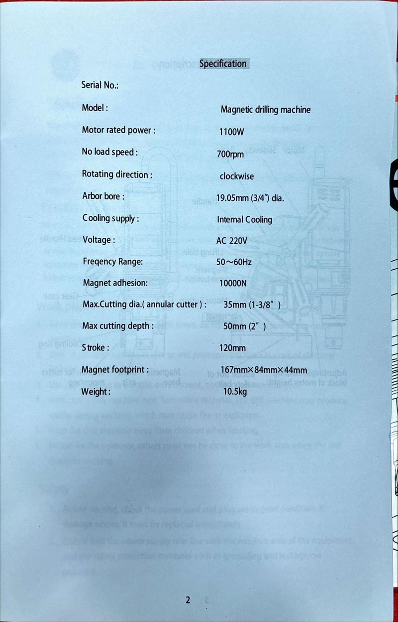 DEX SC Magnetic Drill 35mm 1100W
