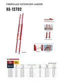 Double Extension Fiberglass Fireman Ladder | Model : L-XG127D2 Fireman Ladder XG 