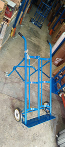 Double Gas Trolley (Blue) 4-Wheel with Back Support | Model: TRL-AK-GT4-S Gas Cylinder Trolleys Aik Chin Hin 