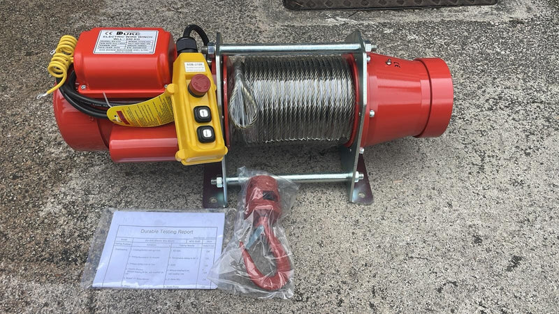 Duke Winch 230V, 500Kg 8mmx60m Electric Wire Rope Winch | Model : WIN-DU210 Winch Duke 