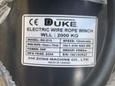 Duke Winch 415V , 2 Ton Electric Wire Rope Winch | Model : WIN-DU213 Winch Duke 