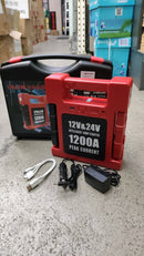 Emergency Car Vehicle Jump Start 27000mAh Intelligent Jump Starter with LED &amp; Phone Charging Charger Power Bank Portable Power Source Multi Function 12V &amp; 24V 1200A for Car