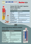 Fischer FIS P Plus 300 T Injection Mortar (523226)(SEA300)(12pc/Box) | Model: 523226 Injection Mortar Fischer 