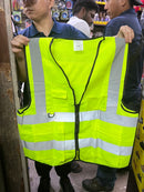 Green Safety Vest -Cotton Zip Jacket With Pocket-REO | Model: VEST-G-WP-REO Safety Vest Aiko 