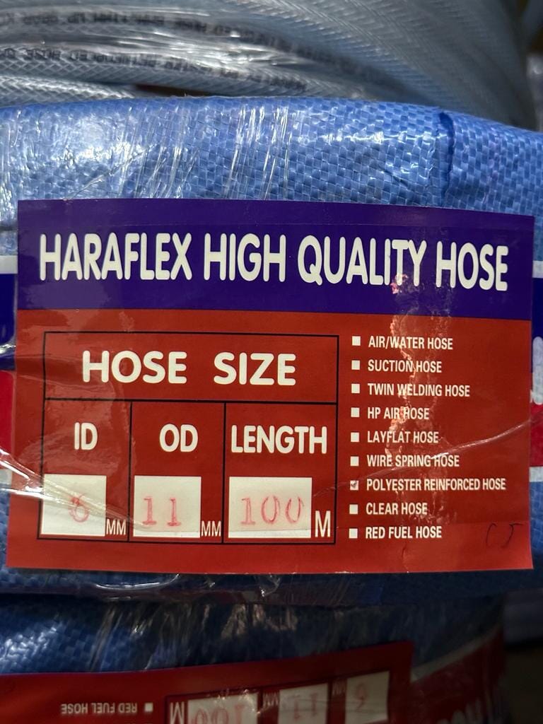 Haraflex Hinet PVC Hose 'PA' 6mm X 11mm X 100m |Model: HOSE-PA/006 Haraflex 
