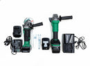 Hikoki 18V Cordless 4'' Grinder H-G18DSL2-3AH + 18V Brushless Angle Grinder Cordless H-G1810DG-4.0AH Combo Set c/w 2 Charger and 4 Battery (2pcs 3Ah Battery &amp; 2pcs 4Ah Battery) | Model: H-CB-G3+G4 Cordless Combo Kit Hikoki 