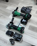 Hikoki 18V Cordless 4'' Grinder H-G18DSL2-3AH + 18V Brushless Angle Grinder Cordless H-G1810DG-4.0AH Combo Set c/w 2 Charger and 4 Battery (2pcs 3Ah Battery &amp; 2pcs 4Ah Battery) | Model: H-CB-G3+G4 Cordless Combo Kit Hikoki 