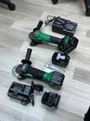 Hikoki 18V Cordless 4'' Grinder H-G18DSL2-5AH + 18V Brushless Angle Grinder Cordless H-G1810DG-4.0AH Combo Set c/w 2 Charger and 4 Battery (2pcs 5Ah Battery &amp; 2pcs 4Ah Battery) | Model: H-CB-G5+G4 CordlessCombo Kit Hikoki 