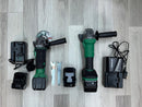 Hikoki 18V Cordless 4'' Grinder H-G18DSL2-5AH + 18V Brushless Angle Grinder Cordless H-G1810DG-4.0AH Combo Set c/w 2 Charger and 4 Battery (2pcs 5Ah Battery &amp; 2pcs 4Ah Battery) | Model: H-CB-G5+G4 CordlessCombo Kit Hikoki 