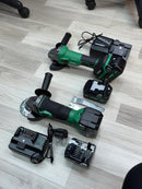 Hikoki 18V Cordless 4'' Grinder H-G18DSL2-5AH + 18V Brushless Angle Grinder Cordless H-G1810DG-4.0AH Combo Set c/w 2 Charger and 4 Battery (2pcs 5Ah Battery &amp; 2pcs 4Ah Battery) | Model: H-CB-G5+G4 CordlessCombo Kit Hikoki 