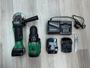 Hikoki 18V Cordless Grinder H-G18DSL2-5AH + 18V Brushless Impact Driver Drill H-DV18DG(E) Combo Set c/w 1 Charger and 4 Battery (2pcs 3Ah Battery &amp; 2pcs 4Ah Battery) | Model: H-CB-G5+DU18 Cordless Combo Kit Hikoki 