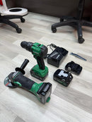 Hikoki 18V Cordless Grinder H-G18DSL2-5AH + 18V Brushless Impact Driver Drill H-DV18DG(E) Combo Set c/w 1 Charger and 4 Battery (2pcs 3Ah Battery &amp; 2pcs 4Ah Battery) | Model: H-CB-G5+DU18 Cordless Combo Kit Hikoki 
