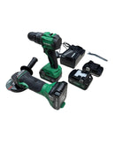 Hikoki 18V Cordless Grinder H-G18DSL2-5AH + 18V Brushless Impact Driver Drill H-DV18DG(E) Combo Set c/w 1 Charger and 4 Battery (2pcs 3Ah Battery &amp; 2pcs 4Ah Battery) | Model: H-CB-G5+DU18 Cordless Combo Kit Hikoki 