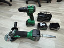 Hikoki 18V Cordless Grinder H-G18DSL2-5AH + 18V Brushless Impact Driver Drill H-DV18DG(E) Combo Set c/w 1 Charger and 4 Battery (2pcs 5Ah Battery &amp; 2pcs 4Ah Battery) | Model: H-CB-G5+DU18 Cordless Combo Kit Hikoki 