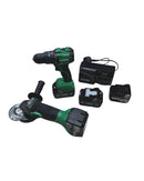 Hikoki 18V Cordless Grinder H-G18DSL2-5AH + 18V Brushless Impact Driver Drill H-DV18DG(E) Combo Set c/w 1 Charger and 4 Battery (2pcs 5Ah Battery &amp; 2pcs 4Ah Battery) | Model: H-CB-G5+DU18 Cordless Combo Kit Hikoki 