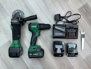 Hikoki 18V Cordless Grinder H-G18DSL2-5AH + 18V Brushless Impact Driver Drill H-DV18DG(E) Combo Set c/w 1 Charger and 4 Battery (2pcs 5Ah Battery &amp; 2pcs 4Ah Battery) | Model: H-CB-G5+DU18 Cordless Combo Kit Hikoki 