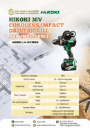Hikoki 36V Cordless Impact Driver Drill DV36DC - New (Multi Volt) | Model: H-DV36DC Impact Driver Hikoki 