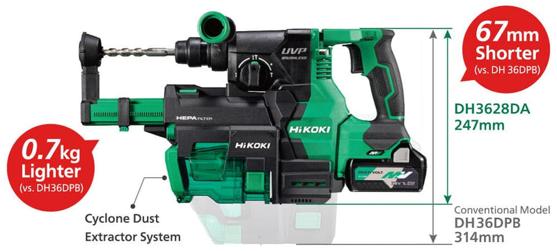 Hikoki 36V Cordless Rotary Hammer DH3628DA (New 2023) (Multi Volt) | Model: H-DH3628DA Rotary Hammer Hikoki 