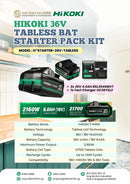HIKOKI 36V tabless battery starter pack with two 4.0Ah BSL3640MVT batteries and UC36YSL2 fast charger
