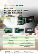 Hikoki Cordless Random Orbit Sander C2-SV1813DA | Model: H-C2-SV1813DA Random Orbit Sander HIKOKI 