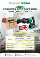 Hikoki CR36DA 36V 5" Cordless Reciprocating Saw (Multi Volt) | Model: H-C2-CR36DA Cordless Reciprocating Saw Hitachi/Hikoki 