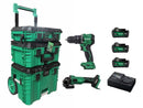 Hikoki Tough Combo 1 (DV18DV 18V Cordless Impact Driver Drill *Bare) + (G1810DG 18V 100mm Angle Grinder *Bare) + (BSL1840MF 18V Lithium-ion Battery X 3)+ (UC18SFL Charger X 1 + Storage Box X 3pcs ) | Model: H-DV18DG-C13 Cordless Impact Driver Drill Hikoki 