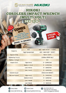 Hikoki WR36DA 36V 3/4" Cordless Impact Wrench (Multi Volt) | Model: H-WR36DA Aikchinhin 