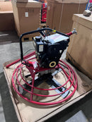 Hoppt Power Trowel with Blade set, including four blades and China diesel engine with manual clutch, model PTM-TOL992GB.