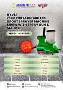 HYVST 230V Portable Airless Grout Sprayer Machine 1200W with Spray Gun 5M Hose | Model : CS-AS615B Aiko 