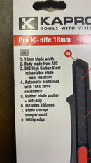 Kapro 254-18H Auto Retract Safety Knife 18mm | Model : PK-254-18H Safety Knife Aik Chin Hin 