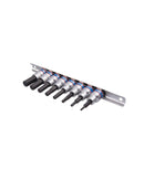 King Tony 8PC 3/8" DR. Hexagon Bit Socket Rail Set Chrome H3-H12