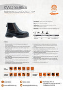 King's Black Chelsea Boots Back Pull Up Mid Cut Safety Shoes (6 Months Warranty) | Model : KWD106 (Replace KWD706) Safety Shoes KING'S 