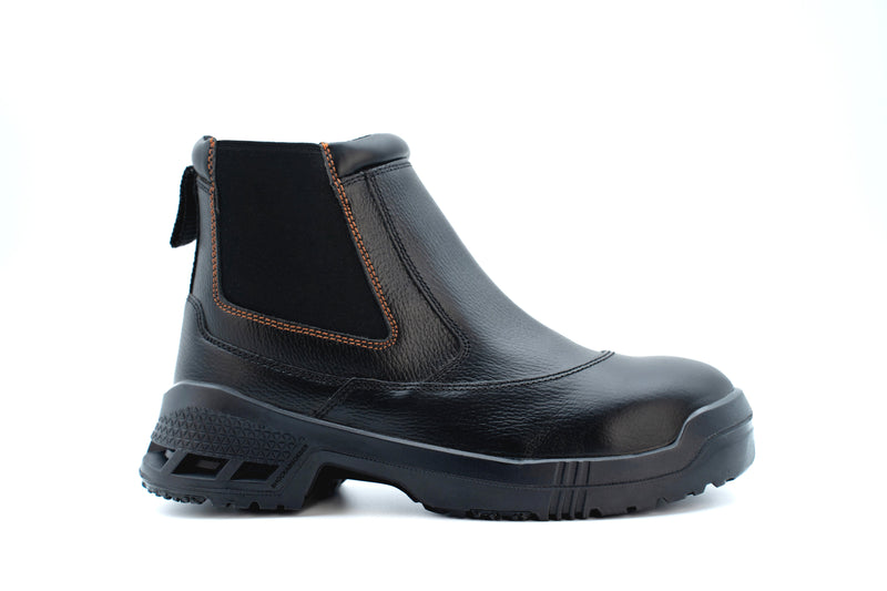 King's Black Chelsea Boots Back Pull Up Mid Cut Safety Shoes | Model : KWD106 (Replace KWD706) Safety Shoes KING'S 