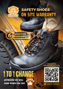 KING'S Black Zipper Mid Cut Safety Shoes Boots (6 Months Warranty) | Model : KWD206