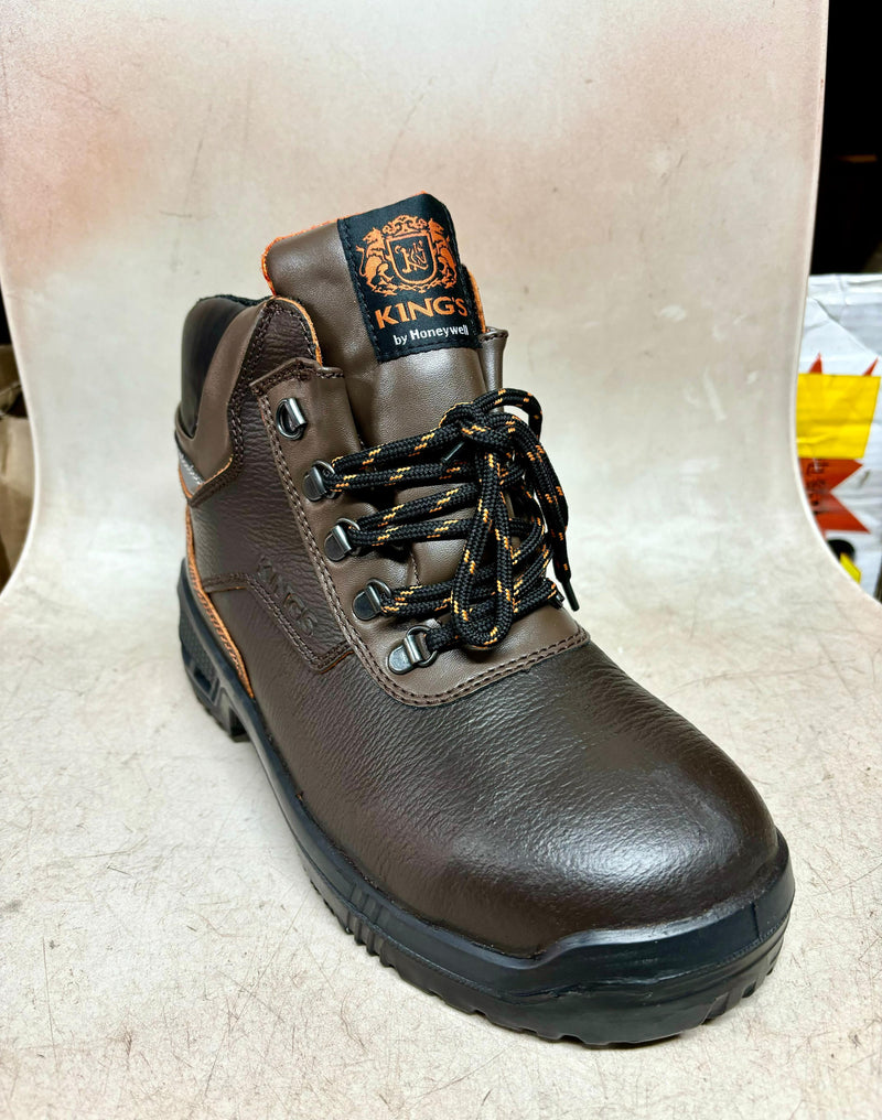 KING'S Brown Mid Cut Padded Ankle Collar Safety Boot Dual Density Polyurethane (PU) | Model : KWD301K | UK Sizes: #3, #04, #05, #6, #7, #8, #9, #10, #11, #12, #13