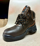 KING'S Brown Mid Cut Padded Ankle Collar Safety Boot Dual Density Polyurethane (PU) (6 Months Warranty)| Model : KWD301K | UK Sizes: #3, #04, #05, #6, #7, #8, #9, #10, #11, #12, #13