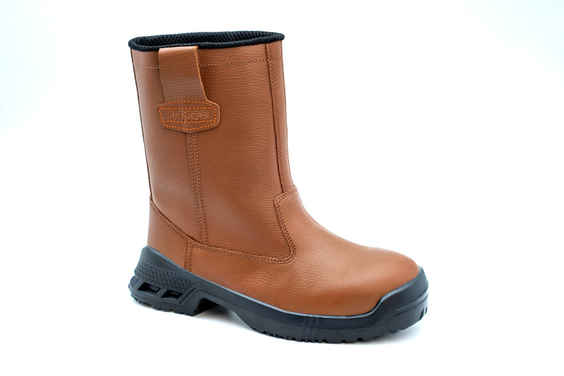 King's Brown Rigger Side Pullup High Cut Safety Shoes Boots | Model : KWD205C (Replace KWD805C) Safety Shoes KING'S 