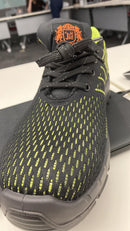 King's Impact Low Cut Black with Green Sports Laced Safety Shoe for Indoor/ Outdoor works (3 Months Warranty) | Model: SHOE-K9561 Safety Shoe King's 
