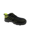 King's Impact Low Cut Black with Green Sports Laced Safety Shoe for Indoor/ Outdoor works (3 Months Warranty) | Model: SHOE-K9561 Safety Shoe King's 