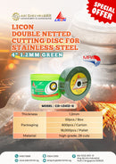 Licon 4" 1.2mm Green Double Netted Cutting Disc for Stainless Steel | Model: CD-L0412-G Cutting Disc LICON 